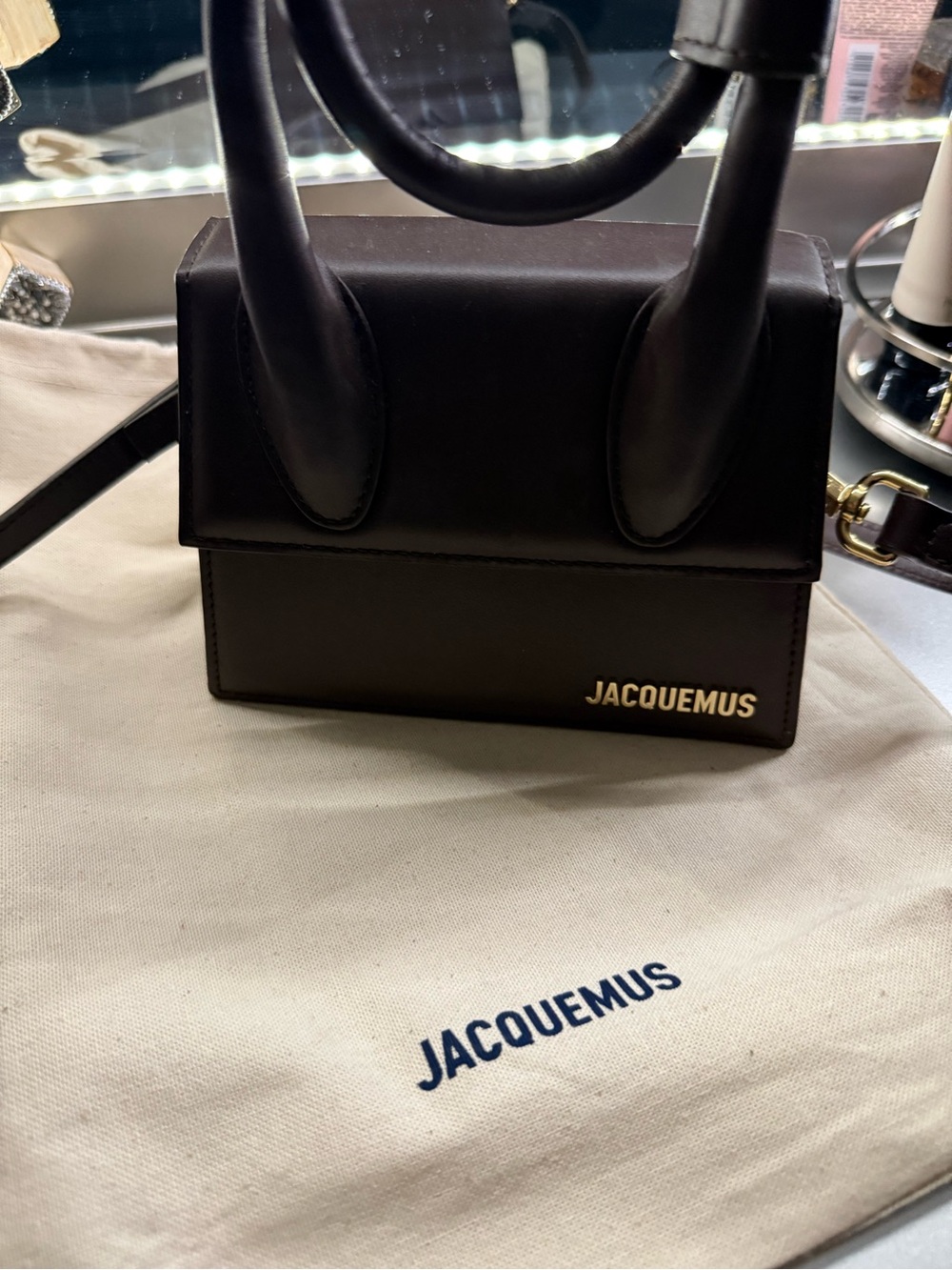 Jacquemus Le Chiquito Noeud in Midnight Brown - Picture 1 of 7